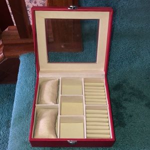 Red leather jewelry box